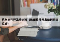 杭州软件开发培训班（杭州软件开发培训班哪家好）