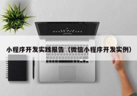 小程序开发实践报告（微信小程序开发实例）