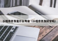 小程序开发是什么专业（小程序开发好学吗）