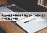 微信小程序开发用什么语言写的（微信小程序有什么语言开发）