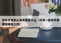 软件开发的人每天做些什么（开发一款软件需要做哪些工作）