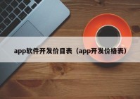 app软件开发价目表（app开发价格表）