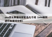 seo优化数据分析能选几个词（seo如何进行关键词分析）