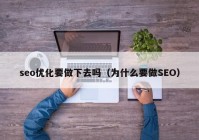 seo优化要做下去吗（为什么要做SEO）