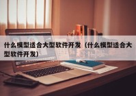 什么模型适合大型软件开发（什么模型适合大型软件开发）