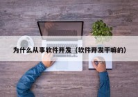 为什么从事软件开发（软件开发干嘛的）