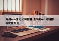 苏州seo优化公司排名（苏州seo网站排名优化公司）