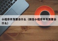 小程序开发要会什么（微信小程序开发需要会什么）