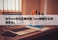 关于seo优化正确的是（seo根据什么具体优化）
