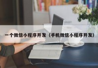 一个微信小程序开发（手机微信小程序开发）