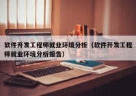 软件开发工程师就业环境分析（软件开发工程师就业环境分析报告）