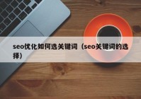 seo优化如何选关键词（seo关键词的选择）