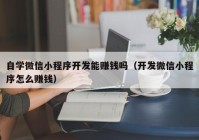 自学微信小程序开发能赚钱吗（开发微信小程序怎么赚钱）