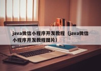 java微信小程序开发教程（java微信小程序开发教程图片）