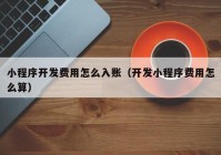 小程序开发费用怎么入账（开发小程序费用怎么算）