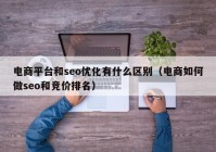 电商平台和seo优化有什么区别（电商如何做seo和竞价排名）