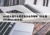 seo优化是什么意思有什么作用呢（什么是SEO及SEO的作用）