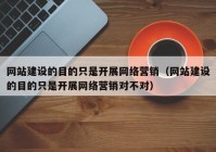 网站建设的目的只是开展网络营销（网站建设的目的只是开展网络营销对不对）